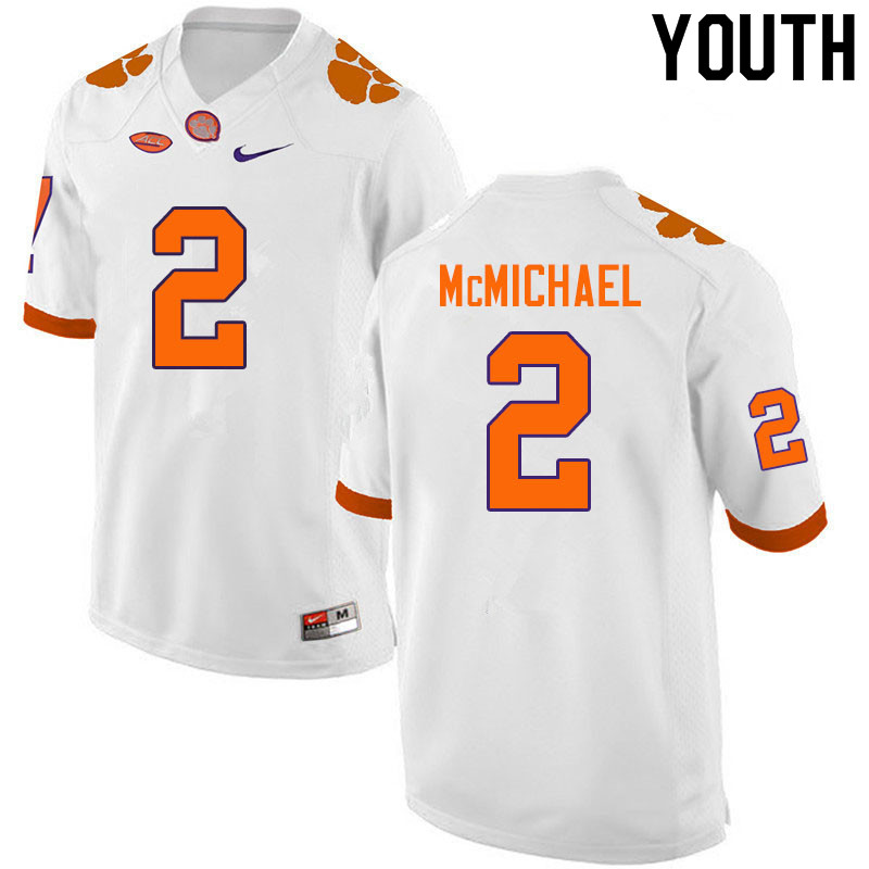 Youth #2 Kyler McMichael Clemson Tigers College Football Jerseys Sale-White - Click Image to Close